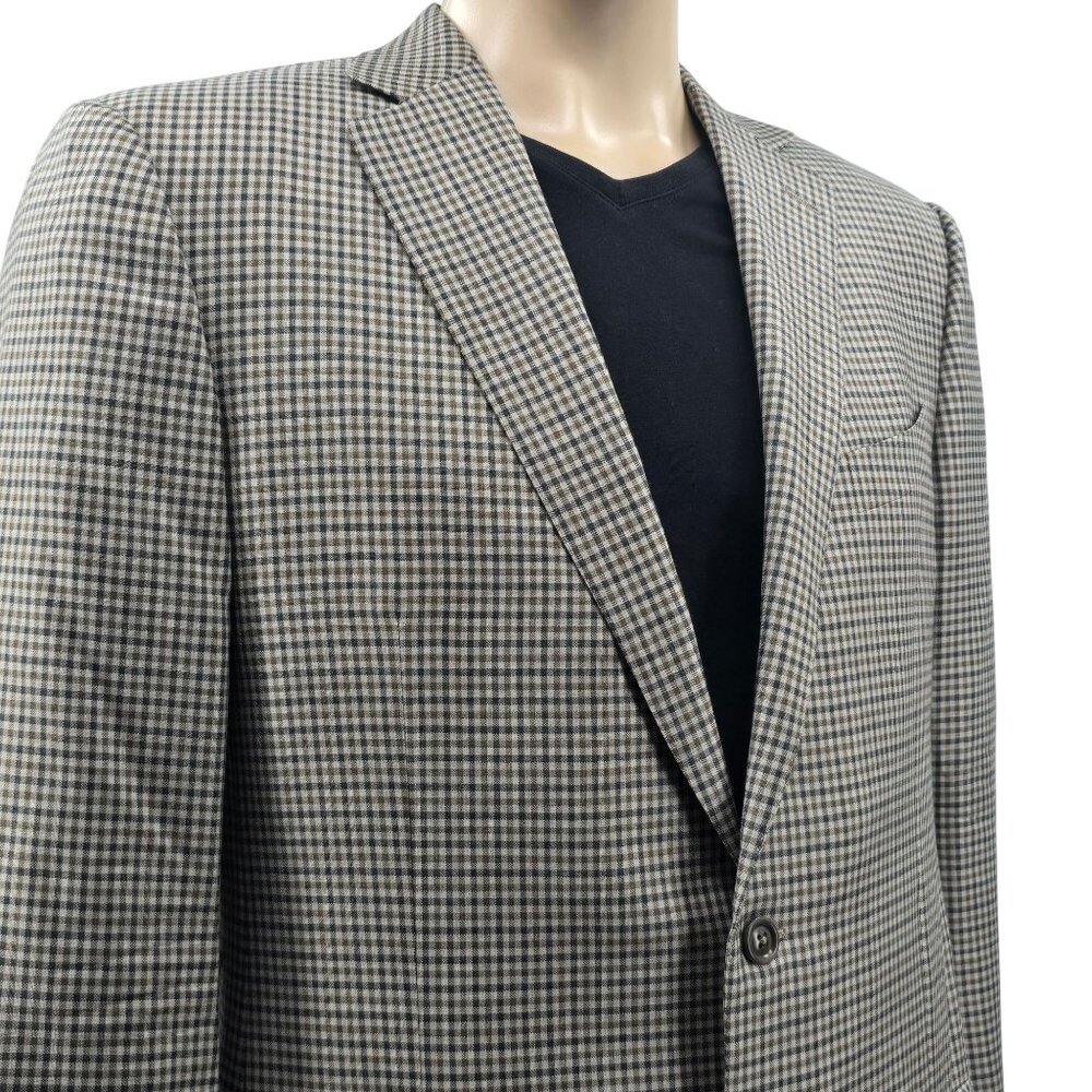 Ermenegildo Zegna Mens Checkered Wool Blazer 42L